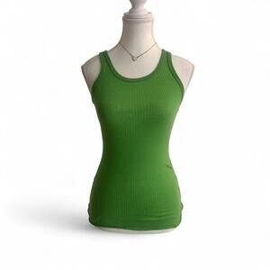 Liliu Earthy Green 100% Cotton Fitted Full Length Vintage True Size Tank Size S